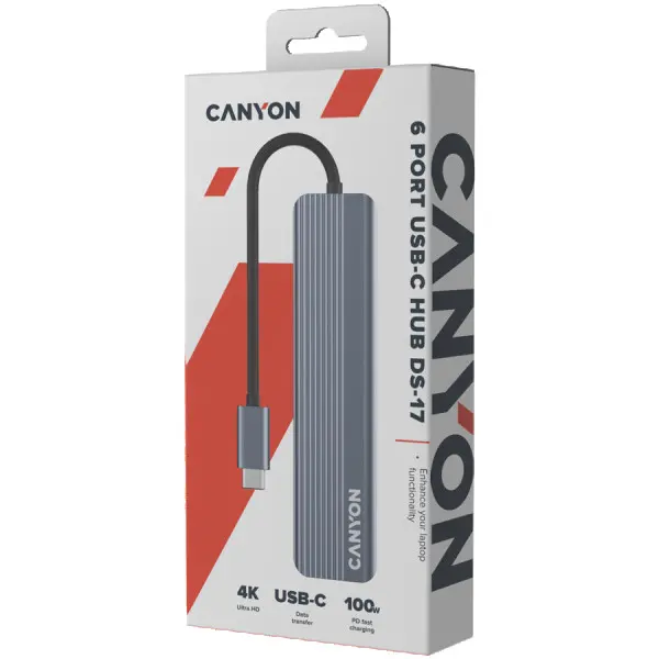 CANYON hub DS-17 6in1 4k USB-C Grey ( CNS-TDS17 ) 