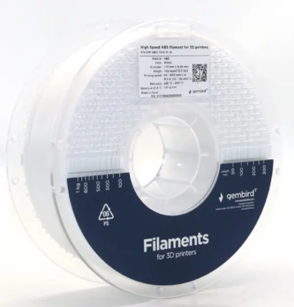3DP-ABS1.75HY-01-W ABS filament velike brzine za 3D stampac 1.75mm, kotur 1KG WHITE