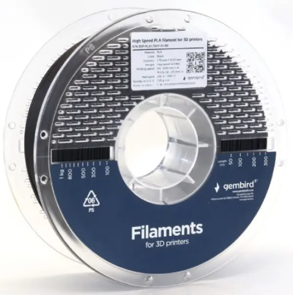 3DP-PLA1.75HY-01-BK PLA filament velike brzine za 3D stampac 1.75mm, kotur 1KG BLACK