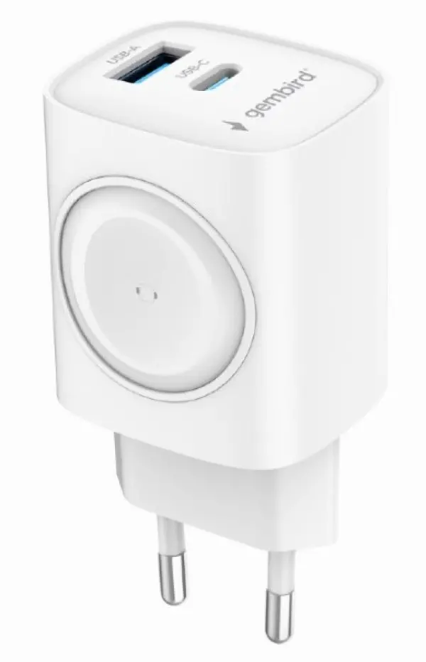 TA-UC-PDQCW20-01-W Gembird 2u1 QC 3.0 20W punjac za telefon + Apple Watch, white
