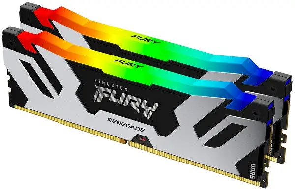 DDR5 48GB (2x24GB) 8400MT/s [FURY RENEGADE RGB], Non-ECC CUDIMM (Clocked), CL40 1.45V, 288-pin 1Rx8, Silver/Black, Memory Kit, w/Heatsink, 