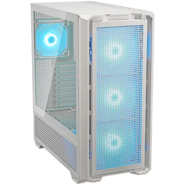 COUGAR | MX600 White | PC Case | Mid Tower  Mesh Front Panel  3 x 140mm + 1 x 120mm Fans  Transparent Left Panel ( CGR-57C9W-RGB )