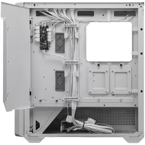 COUGAR | MX600 White | PC Case | Mid Tower  Mesh Front Panel  3 x 140mm + 1 x 120mm Fans  Transparent Left Panel ( CGR-57C9W-RGB )