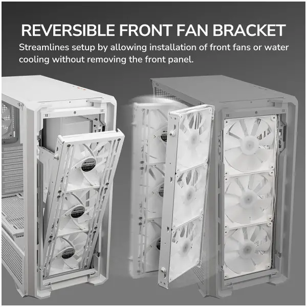 COUGAR | MX600 White | PC Case | Mid Tower  Mesh Front Panel  3 x 140mm + 1 x 120mm Fans  Transparent Left Panel ( CGR-57C9W-RGB ) 