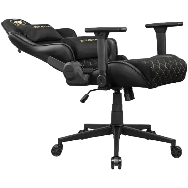 COUGAR Gaming chair Armor One V2 Gold F, Breathable PVC Leather, Classic high-back design, Adjustable Design, 4D Folding Armrests, Recliner