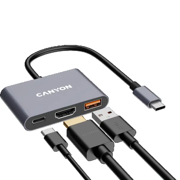 CANYON hub DS-4 3in1 USB-C Grey ( CNS-TDS4 ) 