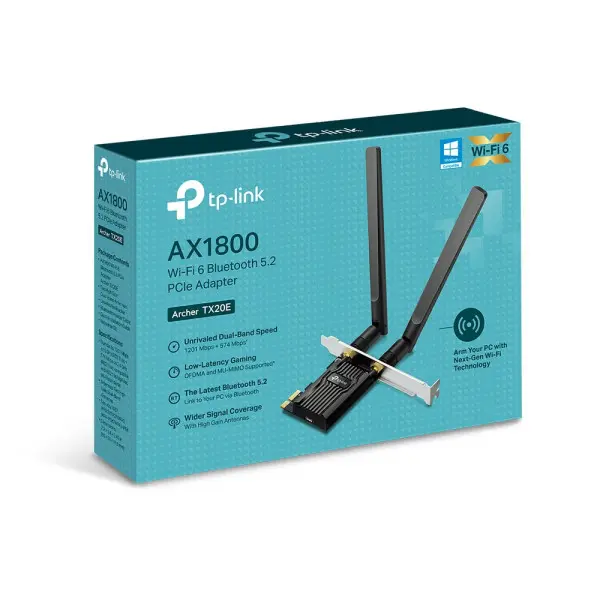 LAN MK PCI-E TP-Link Archer TX20E WiFi AX1800Bluetooth 5.2