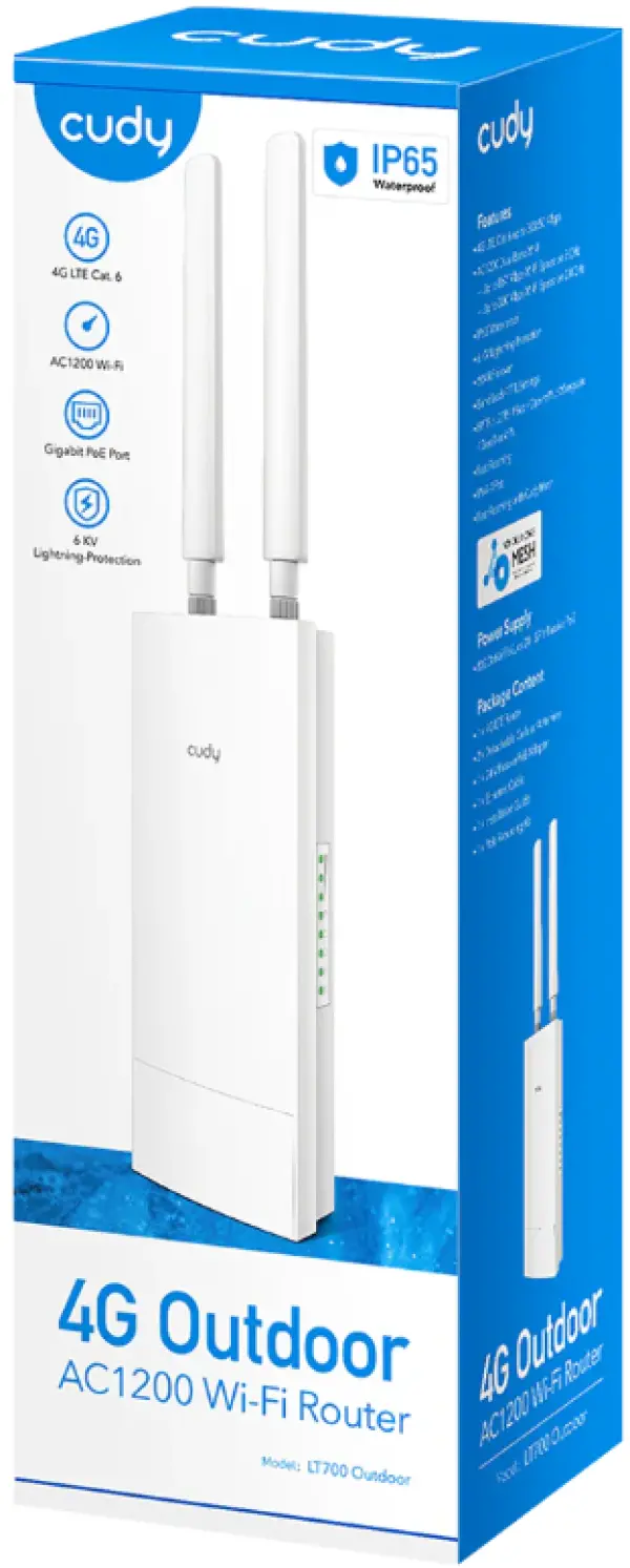 Cudy LT700 AC1200 Indoor/Outdoor 4G Cat 6 Wi-Fi Router