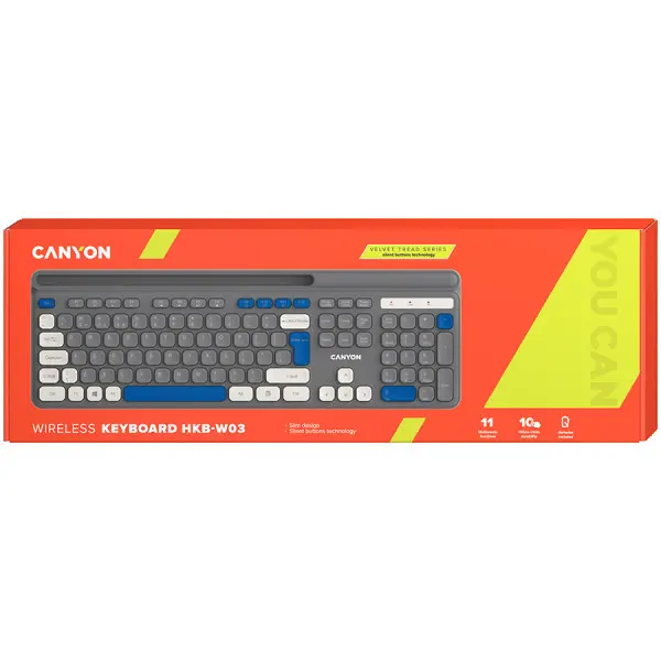 CANYON keyboard HKB-W03 EN AAA Wireless Grey ( CNS-HKBW03DG ) 