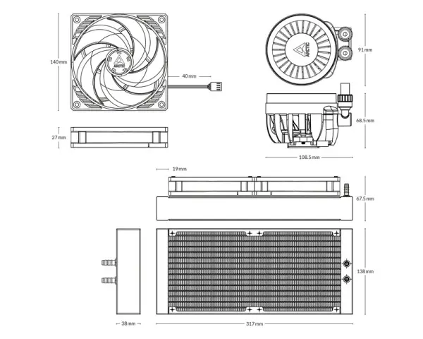 ARCTIC Liquid Freezer III 280 Black vodeno hlađenje (ACFRE00135A) 