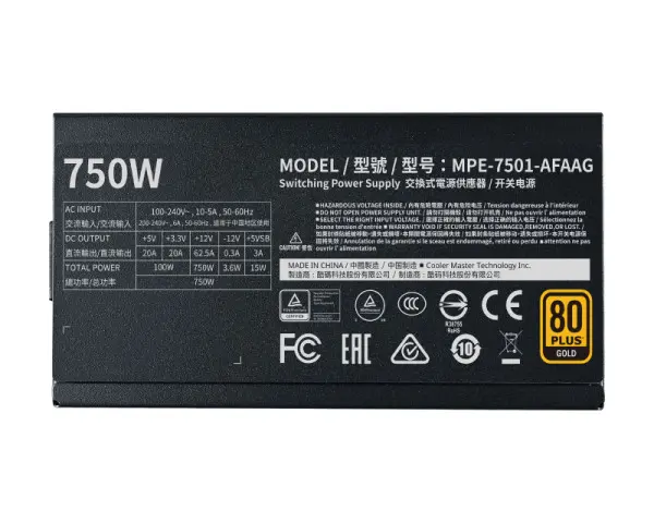 COOLER MASTER MWE Gold V2 750W napajanje (MPE-7501-AFAAG-EU) 5Y 