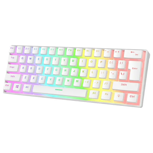 Tastatura USB-C Rampage RADIANT K11 Red Switch US RGB bela