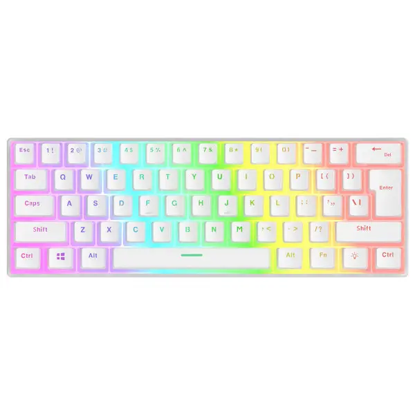 Tastatura USB-C Rampage RADIANT K11 Red Switch US RGB bela