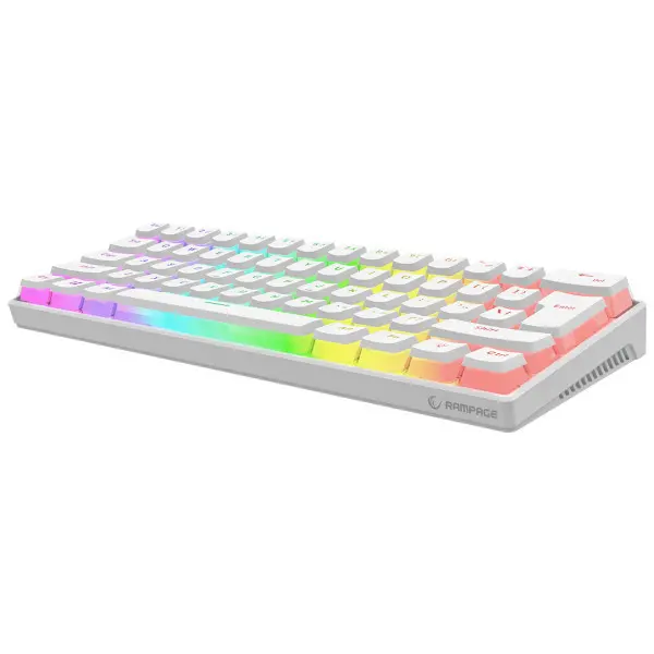 Tastatura USB-C Rampage RADIANT K11 Red Switch US RGB bela