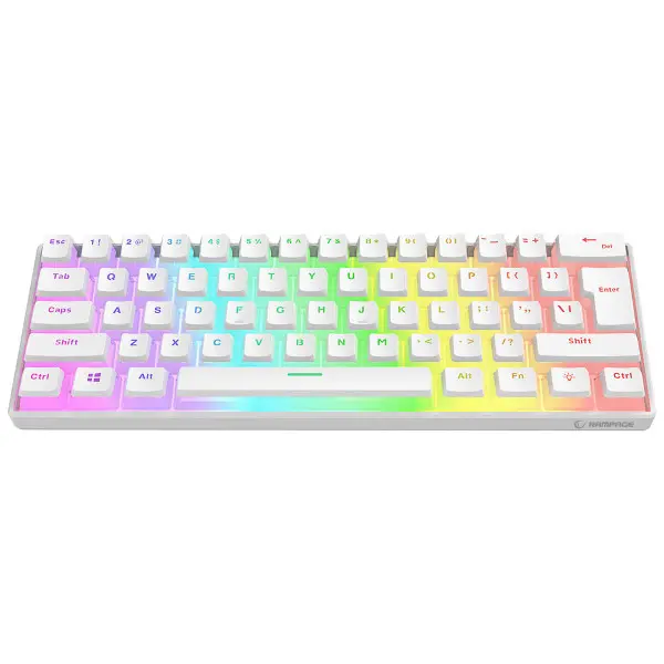 Tastatura USB-C Rampage RADIANT K11 Red Switch US RGB bela