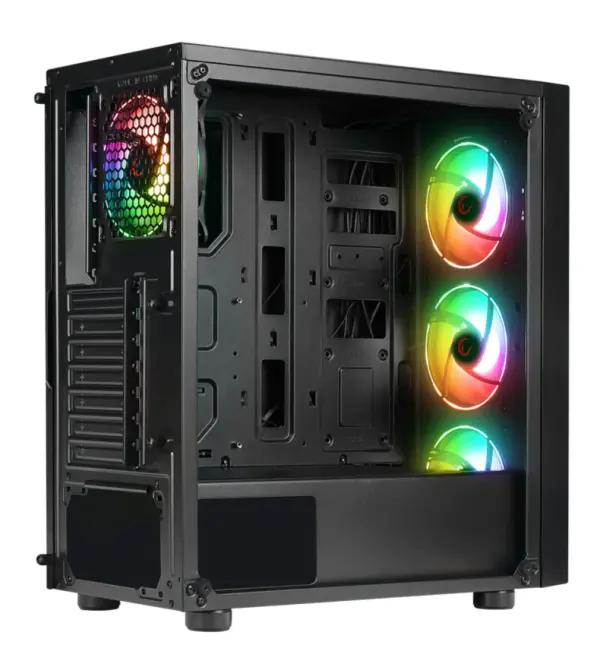 Kuciste Rampage TRIANGLE 4*12cm AutoRGBGlassMid-Tower