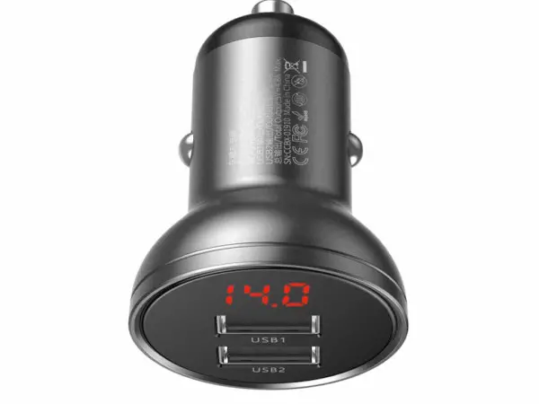 Punjač Za Auto BASEUS Digital DisplayDual USB4.8A24Wsiva' ( 'CCBX-0G' ) 
