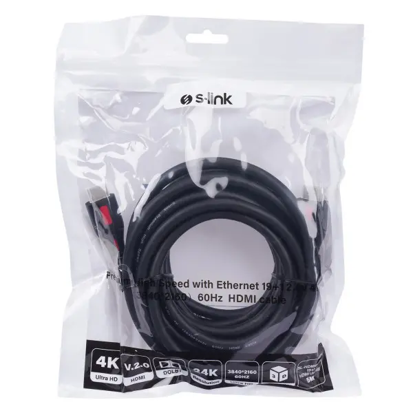Kabl S-link SL-HDM4K105 HDMI na HDMI MM v2.0 4K60Hz 5m