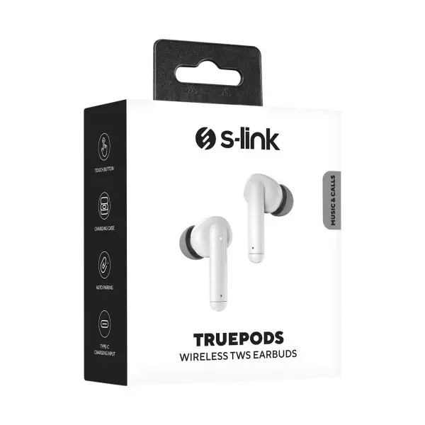 Slušalice sa mikrofonom S-Link TruePods TWS IPX4 Bluetooth bele