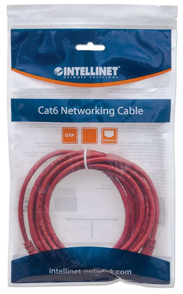 LAN UTP kabl intellinet 342148 Cat6 CCACrveni1m