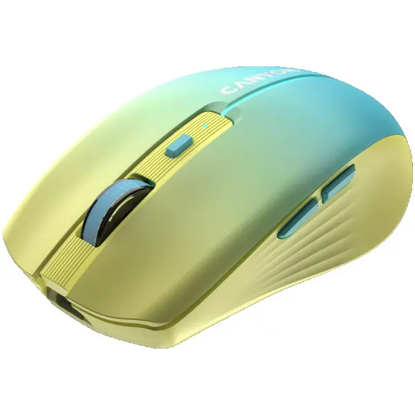 CANYON MW-44, 2 in 1 Wireless optical mouse with 8 buttons, DPI 80012001600, 2 mode(BT 2.4GHz), 500mAh Lithium battery,7 single color LED l