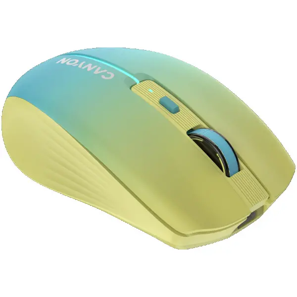 CANYON MW-44, 2 in 1 Wireless optical mouse with 8 buttons, DPI 80012001600, 2 mode(BT 2.4GHz), 500mAh Lithium battery,7 single color LED l