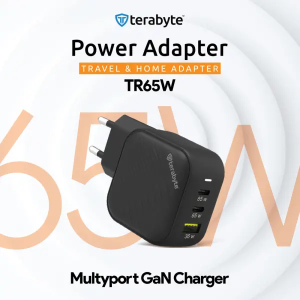 Punjac univerzalni Terabyte TR65W, GaN, PPS, PD 3.0, QC 3.0, 65W sa PD Type c ka