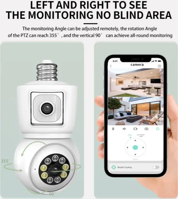 CAM-IP6MP-Q3 GMB kamera 6 mpix microSD iCSee xmeye pro app Two-way voice 2x3,6mm SIJALICNO GRLO E27