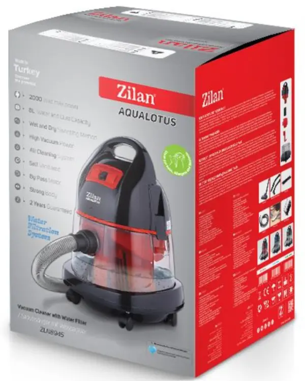 Zilan Usisivač ZLN8945 RD za suvo i mokro usisavanje 2000W, 8L, Crven