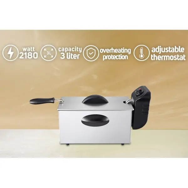 Zilan ZLN1819 Friteza od nerđajuceg čelika,2180W, kapaciteta 3 litra, zaštita od pregreva