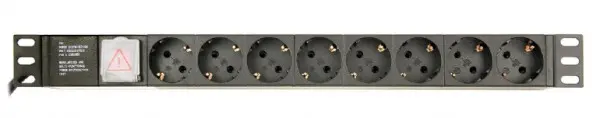 EG-PDU-014-C14 Gembird C14 Produzni kabl sa zastitom 8 uticnica 10A, PDU 1U, aluminium, 3m