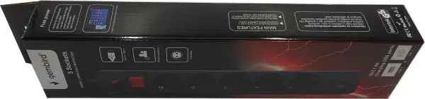 SPG5-B-6(3G1.5)**Gembird produzni kabl sa zastitom 5 uticnica, 5V/3.1A USB-A+C 16A/3500W 1.8m  Black