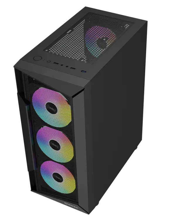 Kuciste Raidmax Vector 158 Black 3x RGB fanWindowV158TBS