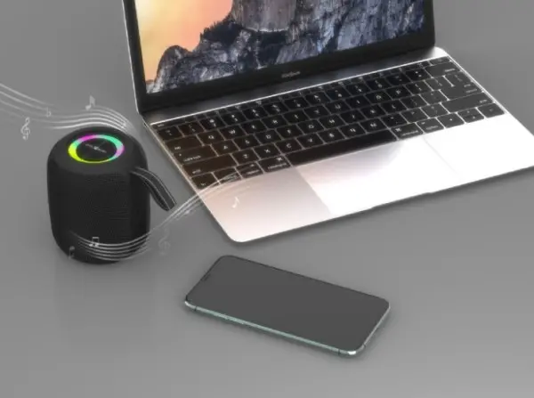 SPK-BT-LED-05-BK Gembird Portable Bluetooth RGB LED TWS speaker, 8W, BT, FM, USB, Handsfree, Black