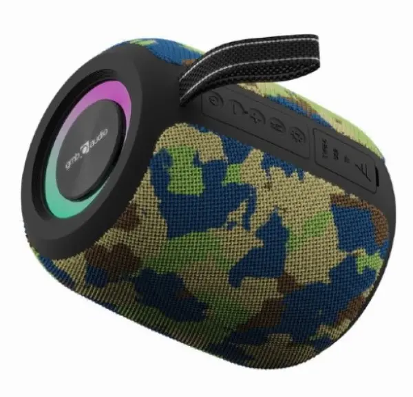 SPK-BT-LED-05-CM Gembird Portable Bluetooth RGB LED TWS speaker, 8W, BT, FM, USB, Handsfree, CAMO