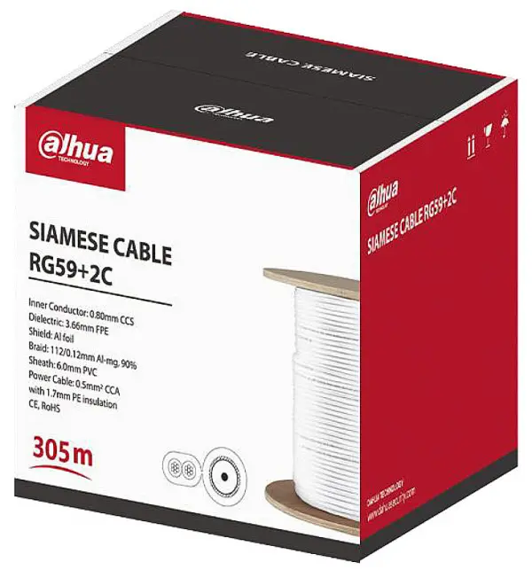Dahua PFM941I-RG59N/2-305 KOMBO KABL, KOAKSIJALNI + NAPAJAČKI, 305M, CCA