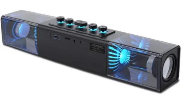 Microlab MS213B Bluetooth speaker soundbar 2x10W, Baterija 3.7V/4000mA USB, SD, AUX, LED/black