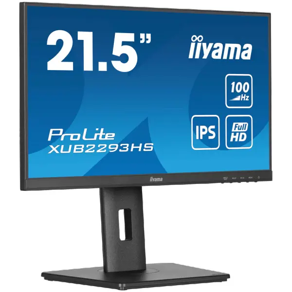 IIYAMA Monitor LED XUB2293HS-B6 21.5'' IPS 1920 x 1080 @100Hz 16:9 250 cdm˛ 1000:1 1ms HDMI DP USB Hub height, swivel, tilt, pivot (rotation