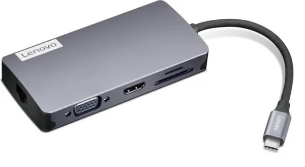 Lenovo 150 USB-C Travel Dock (1x HDMI, 1x VGA, 3x USB-A, 1x TF card reader, 1x SD, 1x RJ45 LAN, USB-C power 100W) ( GX91M73946 ) 