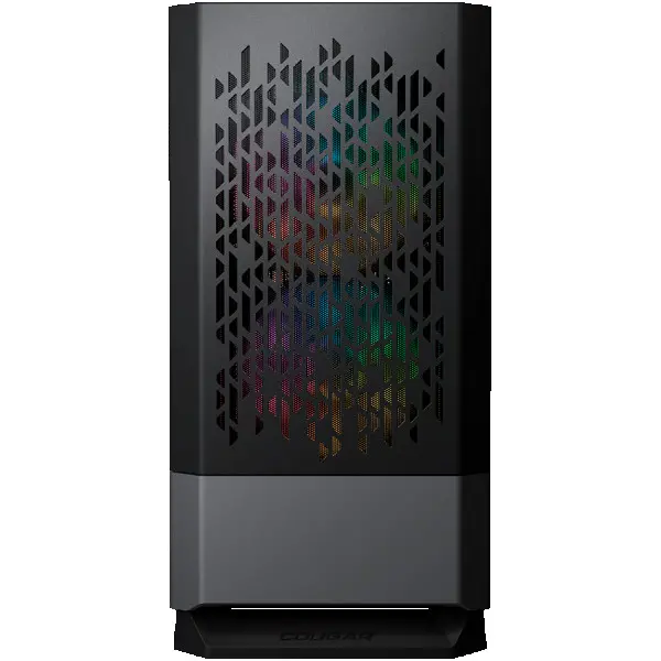 COUGAR | MG140 Air RGB Black | PC Case | Mini Tower  Air Vents Front Panel  3 x ARGB Fans  4mm TG Left Panel ( CGR-5JM8B-AIR-RGB ) 