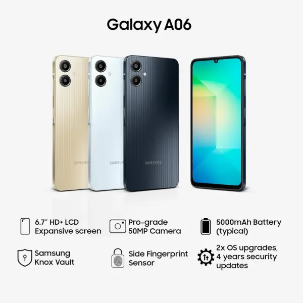 Mobilni telefon Samsung A06 6-128GB zlatna