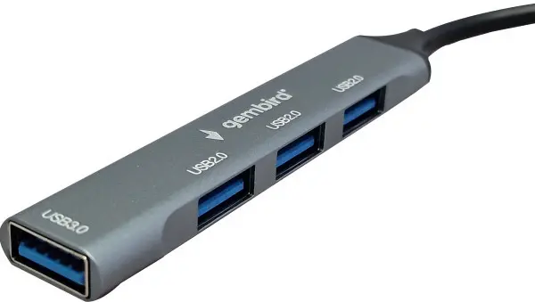 UHB-U3P4-06 Gembird HUB Type-A+C to 3*USB2.0 + 1*USB3.0 Aluminum