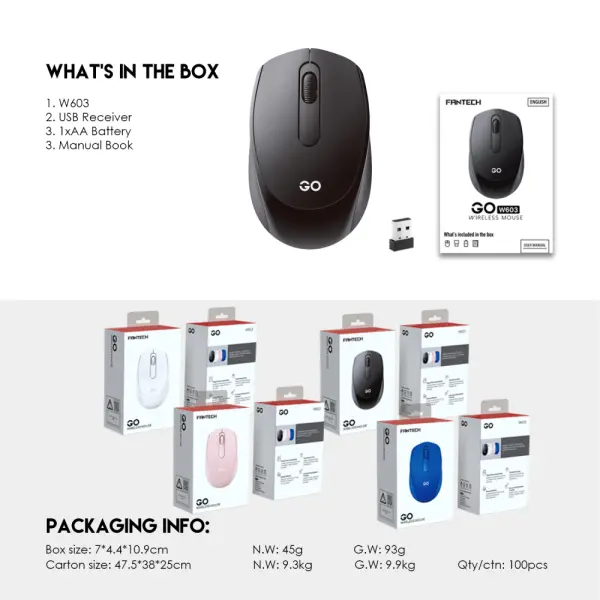 Mis Wireless Fantech W603 GO crni