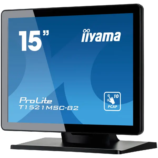 15'' PCAP Bezel Free Front, 10P Touch, 1024x768, Speakers, VGA, HDMI, 325cdm˛, USB Interface, External Power Adapter, Multitouch with suppor