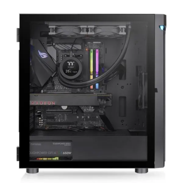 Kućište Thermaltake H590 TG ARGBBlackGlassLightStripCA-1X4-00M1WN-00