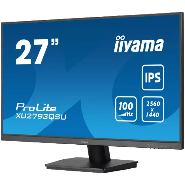 IIYAMA Monitor LED XU2793QSU-B7 27'' IPS 2560 x 1440 @100Hz 16:9 300 cdm˛  1300:1 1ms HDMI DP USB Hub 3.2 Tilt ( XU2793QSU-B7 ) 