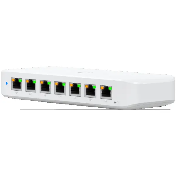 Ubiquiti USW-Ultra-60W Layer 2, 8-port GbE PoE switch: 7x GbE PoE+ output ports, GbE port with optional PoE++ input ( USW-ULTRA-60W ) 