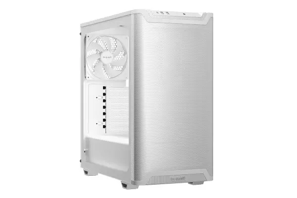 PURE BASE 501 Airflow Window White, MB compatibility: ATX / M-ATX / Mini-ITX, Two pre-installed be quiet! Pure Wings 3 140mm fans, Ready fo