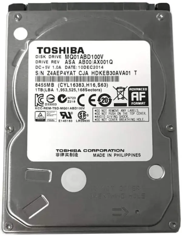 HDD 2.5 ** 1TB MQ01ABD100V Toshiba 8mb 5400rpm SATA 9.5mm