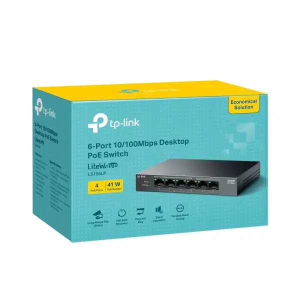 LAN Switch TP-LINK LS106LP 6port 101001000Mbps4-PoE metalno kućište